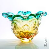 Vaso Em Cristal Murano Esmeralda E Âmbar  São Marcos