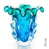 Vaso Em Cristal Murano Água Marinha E Esmeralda  São Marcos