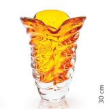 Vaso Em Cristal Murano Âmbar  São Marcos