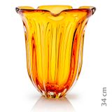 Vaso Em Cristal Murano Âmbar  São Marcos