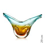 Vaso Em Cristal Murano Água Marinha E Âmbar  São Marcos