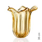 Vaso Em Cristal Murano Âmbar  São Marcos