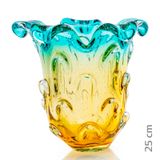 Vaso Em Cristal Murano Esmeralda E Âmbar  São Marcos