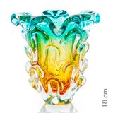 Vaso Em Cristal Murano Esmeralda E Âmbar  São Marcos