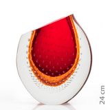 Vaso Em Cristal Murano Vermelho E Âmbar  São Marcos