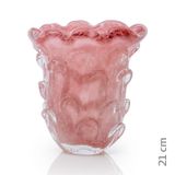 Vaso Em Cristal Murano Rosa  São Marcos