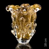 Vaso Em Cristal Murano Com Ouro 24 K  São Marcos