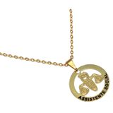 Colar Minha Profissão Serviço Social Folheado Ouro 18k