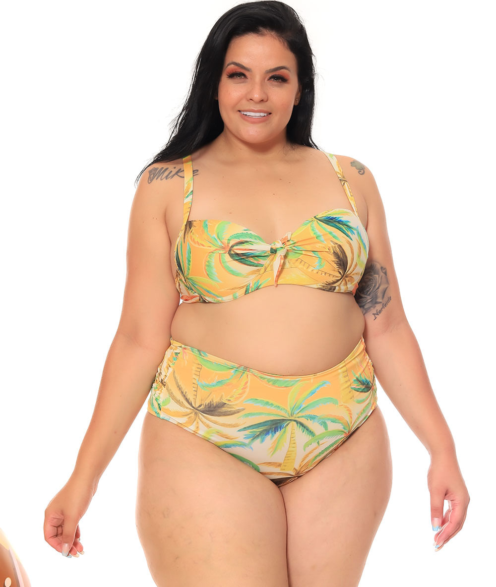 Biquíni Plus Size Calcinha Hot Pant E Fio Duplo