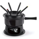 Kit Para Fondue 6 Garfos Panela 1,4 Litros Cor Preto
