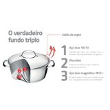 Jogo de panelas aço inox com fundo triplo 7 peças Allegra Tramo