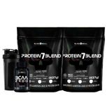 Combo Whey Protein Blend 2x + Bcaa + Brinde - Black Skull Morango E Amendoim