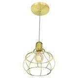 Lustre Pendente Luminária Aladim Aramado Dourado