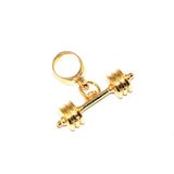 Pingente Berloque Halter Peso Academia Folheado Ouro 18k