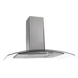 Coifa de Parede 90cm Vidro Curvo Duto Slim Fogatti Inox