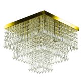 Lustre De Cristal Acrilico Sweetcrillic 30x30 Dourado Gold