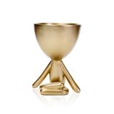 Vaso Bob Robert Planta Em Poliresina Dourado 14,5x11x10cm