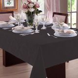 Toalha de Mesa Jacquard Admirare 8 Lugares Quadrada Grafite