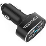Carregador De Carro Usb Tecknet, Powerdash D2 9.6a/48w Adaptador Rápido De Carro De 4 Portas Com Tecnologia Bluetek Compatível Com Iphone 11 Pro Max/