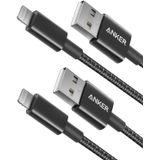 Anker 6ft Premium Nylon Lightning Cable 2-pack, Mfi Certificado Para Carregadores De Iphone, Iphone Se/xs/xs Max/xr/x / 8 Plus / 7/6 Plus, Ipad Pro