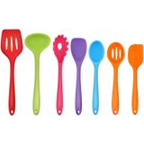 Teamfar Silicone Kitchen Utensils, 7 Peças Cozinha Cozinha Utensílio Conjunto Com Turner Spoon Spatula Concha, Perfeito Para Panificação De Cozinha M