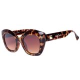 Óculos de Sol Feminino Bell Clover Animal Print com Detalhe Dourado