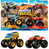 Hot Wheels Monster Trucks 1:64 Escala Die-cast Demolição Dobra Sortimento De 2 Pacotes Para Crianças De 3 A 8 Anos, Caminhão De Brinquedo Colecionáve