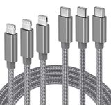 Cabo Usb C Para Cabo Lightning Mfi Certificado, Cabo Carregador Rápido Quntis Iphone 12 3pack 3/6/10ft Nylon Trançado Tipo C Para Cabo Carregador Rel