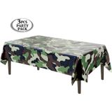 | De Toalha De Mesa De Plástico Do Exército 3 Pcs Pack (54 Polegada Wide X 102 Polegada Longa) | Capa Da Mesa De Camuflagem Retangular | Decorações