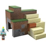 Minecraft Overworld Protector Playset, Acessórios E Blocos De Papel, Criativo, Conjunto De Brinquedos Para Crianças Com 6 Anos Ou Mais