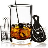 Cork &amp, Mill Cocktail Misturando Conjunto De Vidro - Kit Old Fashioned - 24 Oz (700 Ml) Crystal Stiring Glass For Bartending - 9-piece Bar Accesso