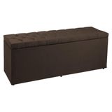 Calçadeira Recamier Baú King 1,95m Suede Marrom