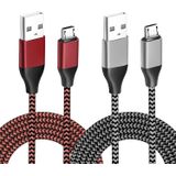 Cabo De Carregamento Do Carregador Do Controlador Ps4 2pcs 6ft Nylon Trançado Micro Usb 2.0 Cabo De Sincronização De Dados De Alta Velocidade Para Xb