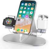 3 Em 1 Estação De Carregamento De Alumínio Para Apple Watch Charger Stand Dock Para Iwatch Series 4/3/2/1,ipad, Airpods E Iphone Xs/x Max/xr/x/x/8 Pl