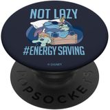 Disney Lilo &amp, Stitch Not Lazy Energy Saving Popsockets Popgrip: Aperto Permutável Para Telefones E Tablets