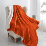 Manta De Lã Walensee Sherpa (throw Size 50x60 Laranja) Plush Throw Fuzzy Super Soft Reversible Microfiber Flannel Cobertores Para Sofá, Cama, Sofá U