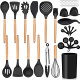 Lianyu 38 Pcs Cozinha Cozinha Utensílios Conjunto Com Suporte, Protetor De Cozinha Resistente Ao Calor Conjunto De Espátula De Silicone, Ferramentas