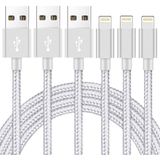 Ximytec Iphone Charger Cable Mfi-certified 3pack 10ft Nylon Trançado Cabo De Carregamento Usb De Alta Velocidade Compatível Com Iphone 12/11/xs/xr/x