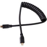 Ucec 11,81"/30cm Coiled Micro Hdmi Para Cabo Micro Hdmi Para Câmeras Gopro Pequenos Monitores Hd