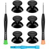 Xbox One Controller Joystick Replacement - 6pcs Original Thumbsticks Analog Thumb Sticks Parts - True Rubberized With T8 T6 Repair Screwdriver Kit Fo