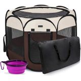 Hepeeng Portátil Foldable Pet Playpen E Puppy Playpen Pet Tent Com Case De Transporte Collapsible Travel Bowl Uso Interno/exterior Com Resistência À