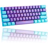 Whysp 60% Keycaps Roxo, Chave Dupla Pbt Keycap Set Oem Blue Keycaps 60% Para Teclado De Chave De Jogo Mecânico Para Switches Cherry Mx Rk61/gh60/alt6