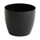 Vaso Okla Oxford Redondo Baixo Preto para Jardim - 1,8L