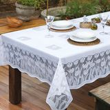 Toalha de Mesa de Renda Suzi Quadrada 1,60m x 1,60m Branco