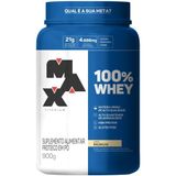 100% Whey (900g) Max Titanium Morango