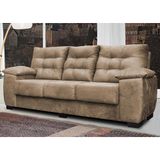 Sofá Luxemburgo 3 Lugares 2,02m Tecido Suede Castor