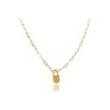 Colar com Corrente Cartier e Pingente de Cadeado Folheado em Ouro 18k
