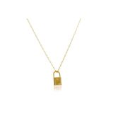 Colar Corrente Cartie com Pingente de Cadeado Folheado em Ouro 18k