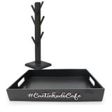 Kit Porta Xicaras Bandeja Cantinho Café Suporte Xicaras 6 Pinos