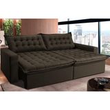Sofá Retrátil Reclinável e Cama 2,35m Cama inBox Flex Suede Velusoft Café